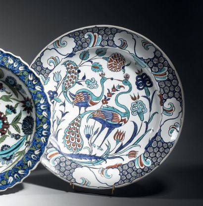 France
Round earthenware dish with blue,...