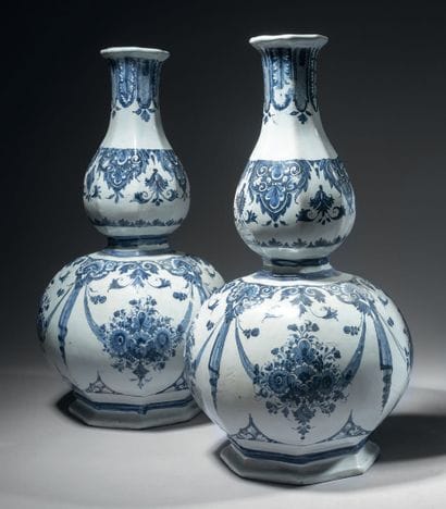 Rouen
Pair of octagonal baluster bottle-shaped...