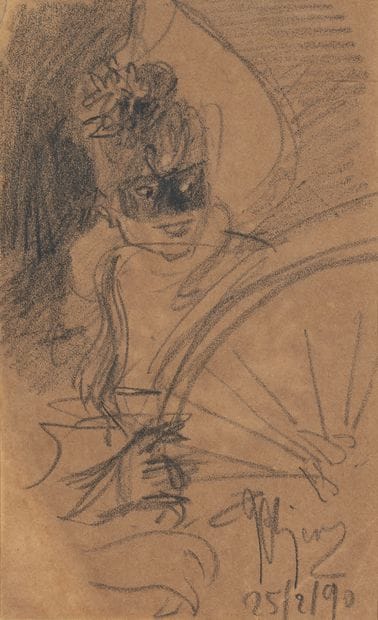 Jules CHÉRET (1836-1932)
Masked Elegant
Black...