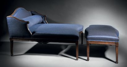 Two-part long chair. Fluted, tapered and...