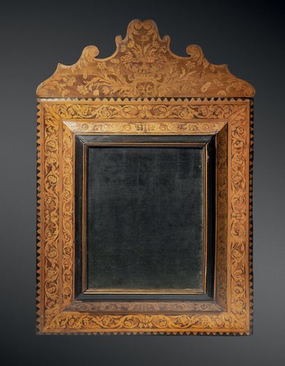 Very large rectangular mirror in burr veneer...