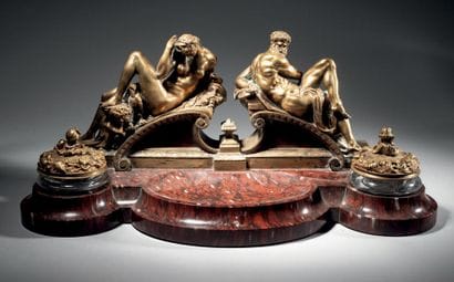 A handsome and important griotte marble and...