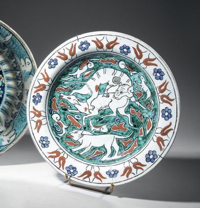 France
Round earthenware dish with green,...
