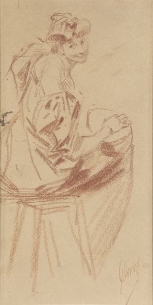 Jules CHÉRET (1836-1932)
Young woman in three-quarter...