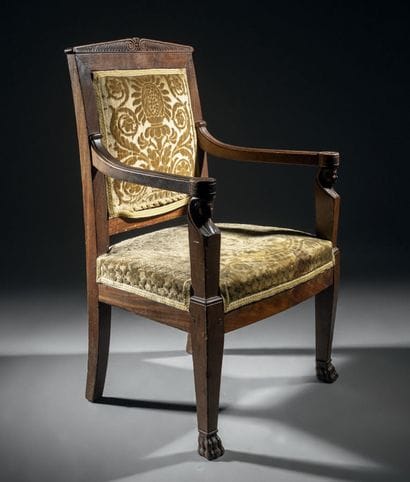 Mahogany and mahogany veneer child's armchair....