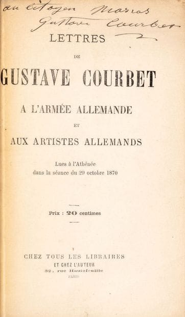 Courbet (Gustave)
Ɵ Lettres de Gustave Courbet...
