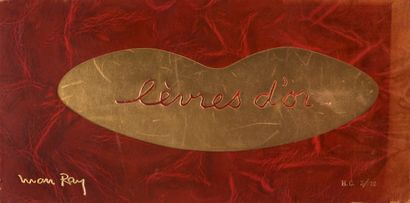 MAN RAY
GOLDEN LIPS. PART PRINT on cardboard....