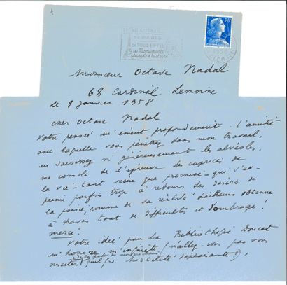 CHAR René
AUTOGRAPH LETTER SIGNED TO Octave...