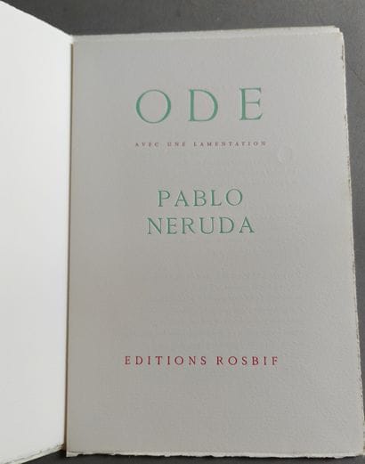 NERUDA Pablo
LE CHANT GÉNÉRAL. Paris, Les...