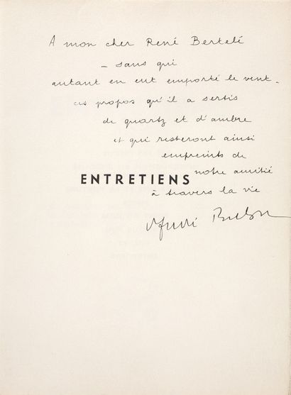 BRETON André
INTERVIEWS WITH ANDRÉ PARINAUD......