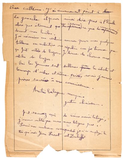 CHAISSAC Gaston
4 AUTOGRAPH LETTERS SIGNED,...