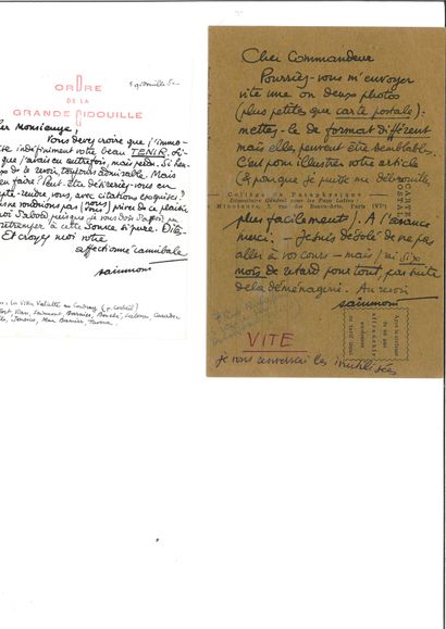 [PATAPHYSICS]. SAINMONT. ORIGINAL SIGNED...