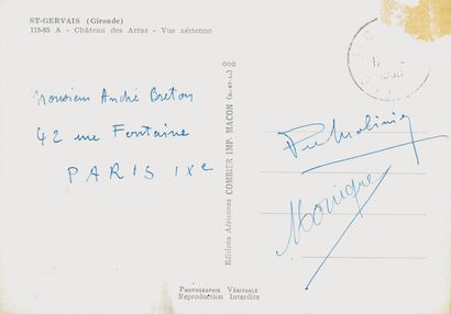 MOLINIER Pierre
AUTOGRAPH CARD SIGNED to...