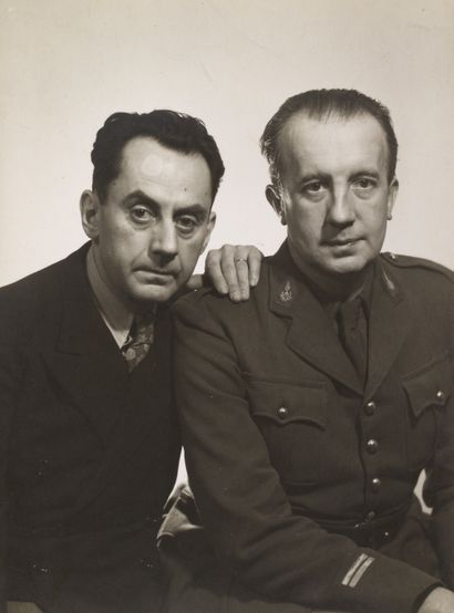 MAN RAY AND PAUL ELUARD. [1939]. 10.7 x 8.1...