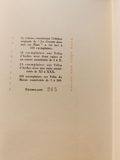 PONGE Francis
VULLIAMY Gérard. LA CREVETTE...
