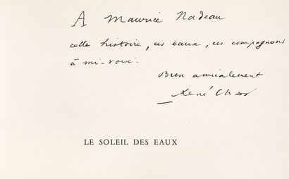 CHAR René. BRAQUE Georges
LE SOLEIL DES EAUX...