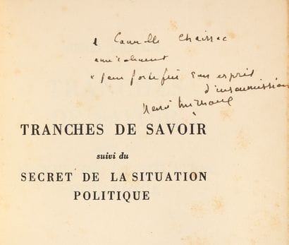 MICHAUX Henri
SLICES OF KNOWLEDGE. Paris,...