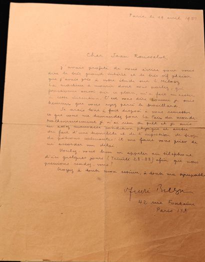 BRETON André
AUTOGRAPH LETTER SIGNED to Jean...