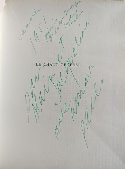 NERUDA Pablo
LE CHANT GÉNÉRAL. Paris, Les...