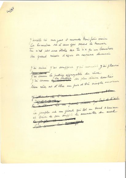 BARON Jacques
MANUSCRIPT, 2 AUTOGRAPH POEMS,...