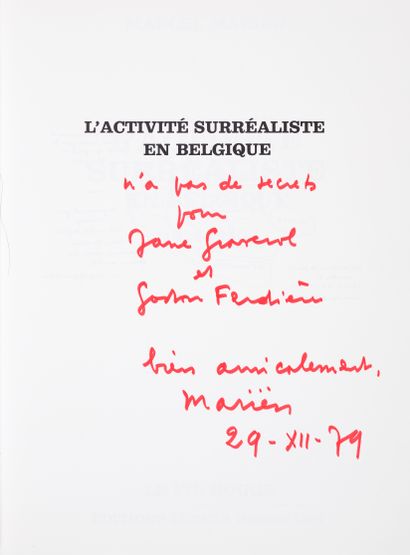 MARÏEN Marcel
SURREALIST ACTIVITY IN BELGIUM....