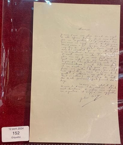 GRACQ Julien
AUTOGRAPH LETTER SIGNED CONCERNING...