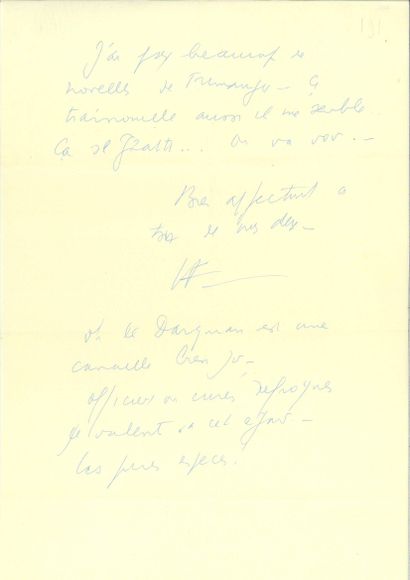 CÉLINE Louis-Ferdinand
AUTOGRAPH LETTER SIGNED...