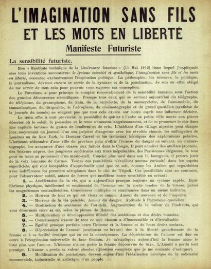MARINETTI F.T
L'IMAGINATION SANS FILS ET...