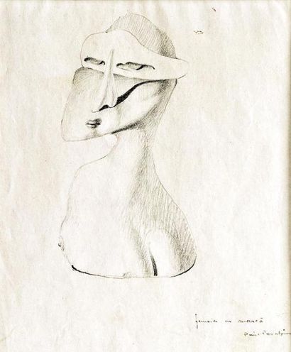 PERAHIM Jules
FEMME AVEC MASQUE. DESSIN ORIGINAL...
