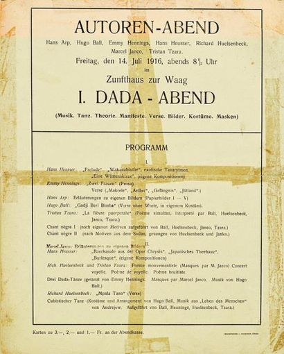 [DADA]. AUTOREN-ABEND. PROGRAMM: DADA ABEND....