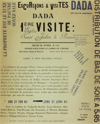 [DADA]. EXCURSIONS ET VISITES DADA. TRACT-PROGRAMME....
