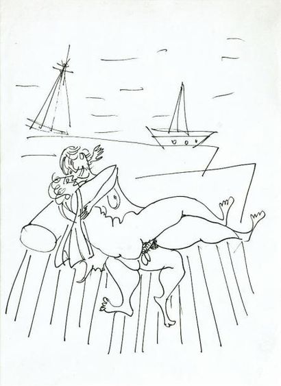 JANCO Marcel
DESSIN ORIGINAL ÉROTIQUE À L'ENCRE....