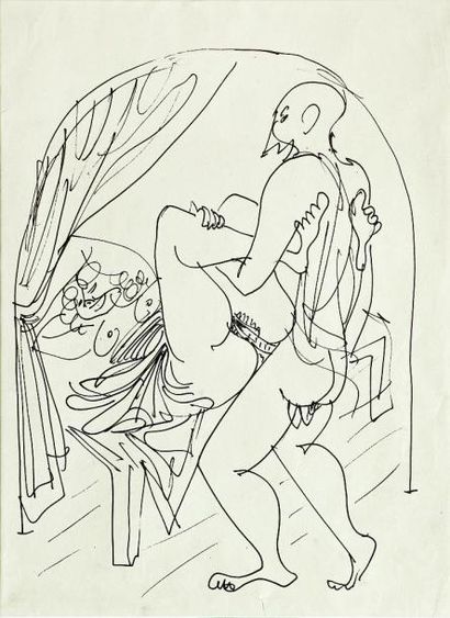 JANCO Marcel
DESSIN ORIGINAL ÉROTIQUE À L'ENCRE....