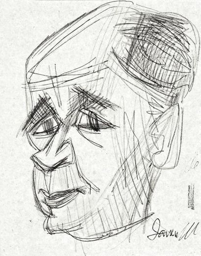 JANCO Marcel
PORTRAIT D'EUGÈNE IONESCO. DESSIN...