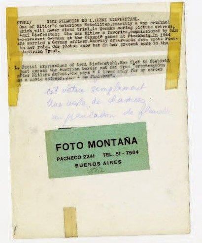 FOTO MONTANA
Leni Riefenstahl Allemagne,...