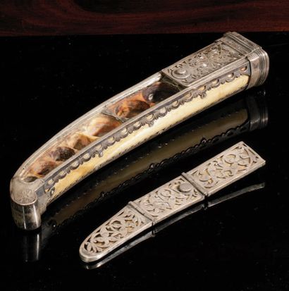 Compartment box
Ivory, openwork silver plates
Sri...