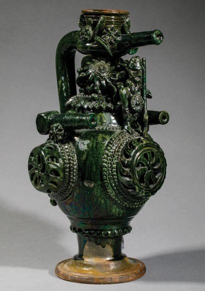 Rare ewer from Çanakkale
Green glazed earthenware
Turkey,...