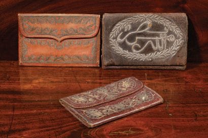 Three leather Ottoman pouches
Leather, textiles,...