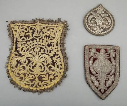 Three embroidered Ottoman pouches
Leather,...