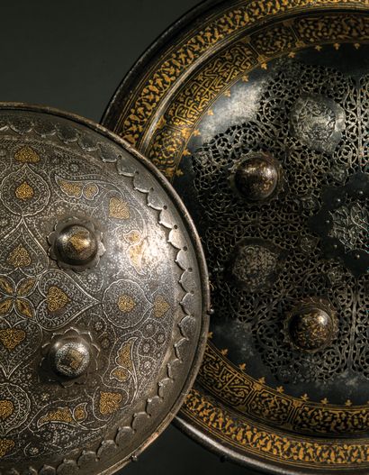 Separate shield
Gold damascened steel
Iran,...