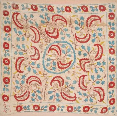 Turban coverlet with radiating saz leaves
Polychrome...