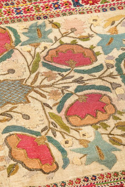 Qibleh composite textile with floral design
Cotton,...