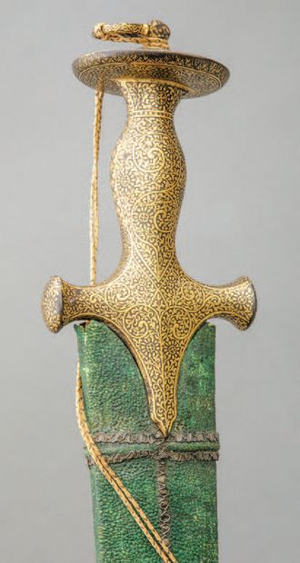 Talwar
Gold damascened steel, stamped leather,...