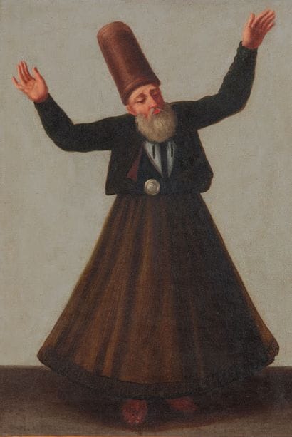 French school, circa 1800
Whirling dervish
Oil...