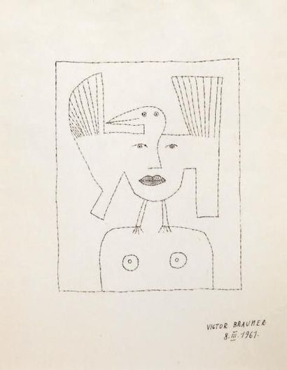 BRAUNER Victor
DESSIN ORIGINAL SIGNÉ. [1961]....