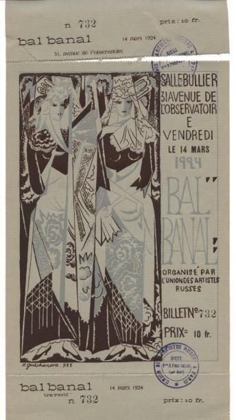 [AVANT-GARDE RUSSE À PARIS]. BAL BANAL TRAVESTI....