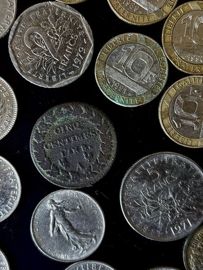 Large lot of coins: francs and miscellan...