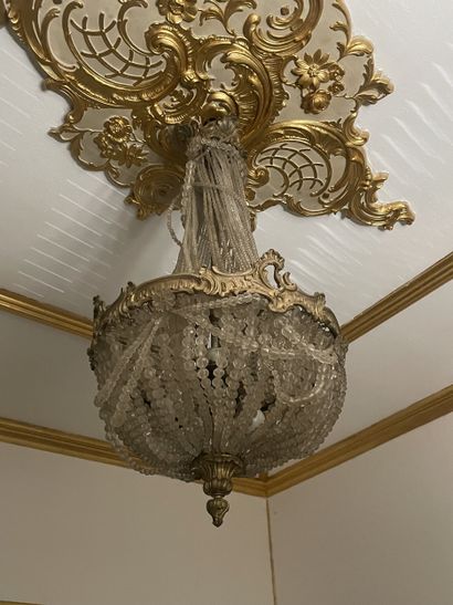 Gilt bronze balloon chandelier with glass...