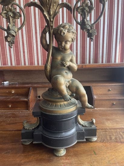 Gilded bronze candelabra with seven arms...