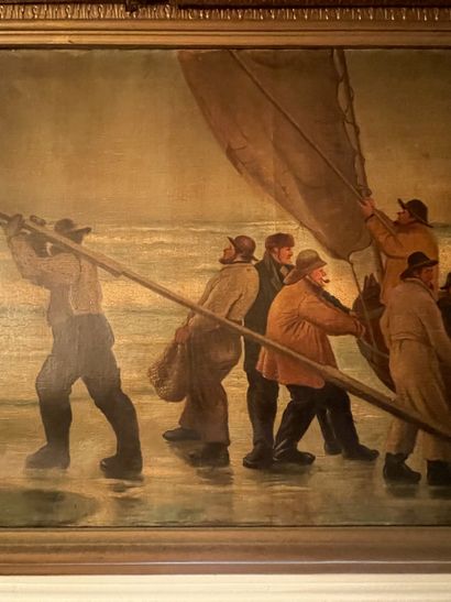 French school circa 1900
Return from fishing
Oil...